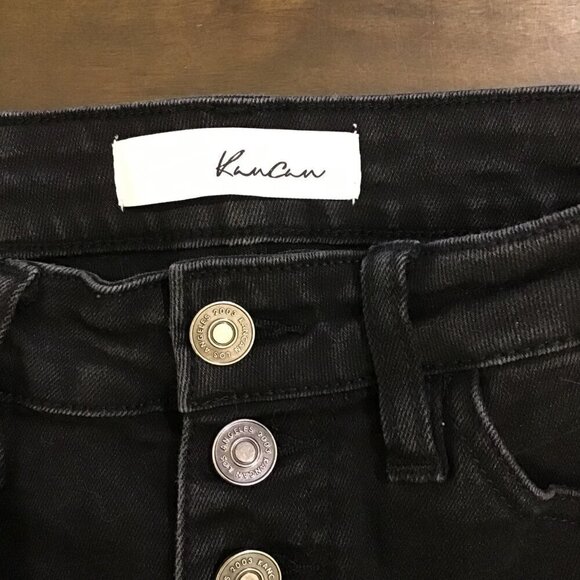 KanCan 7 (27) East Hartford High Rise Skinny Women’s Black Jeans Button Fly - Picture 9 of 12